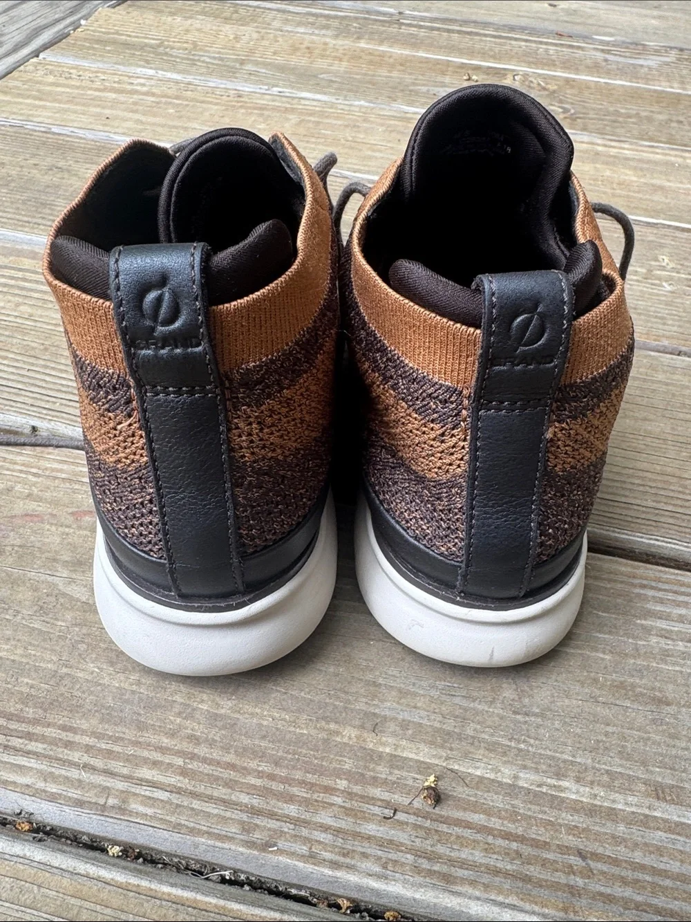 Cole Haan zero grand Men’s Brown and Dark Brown Knit Sneakers size 10